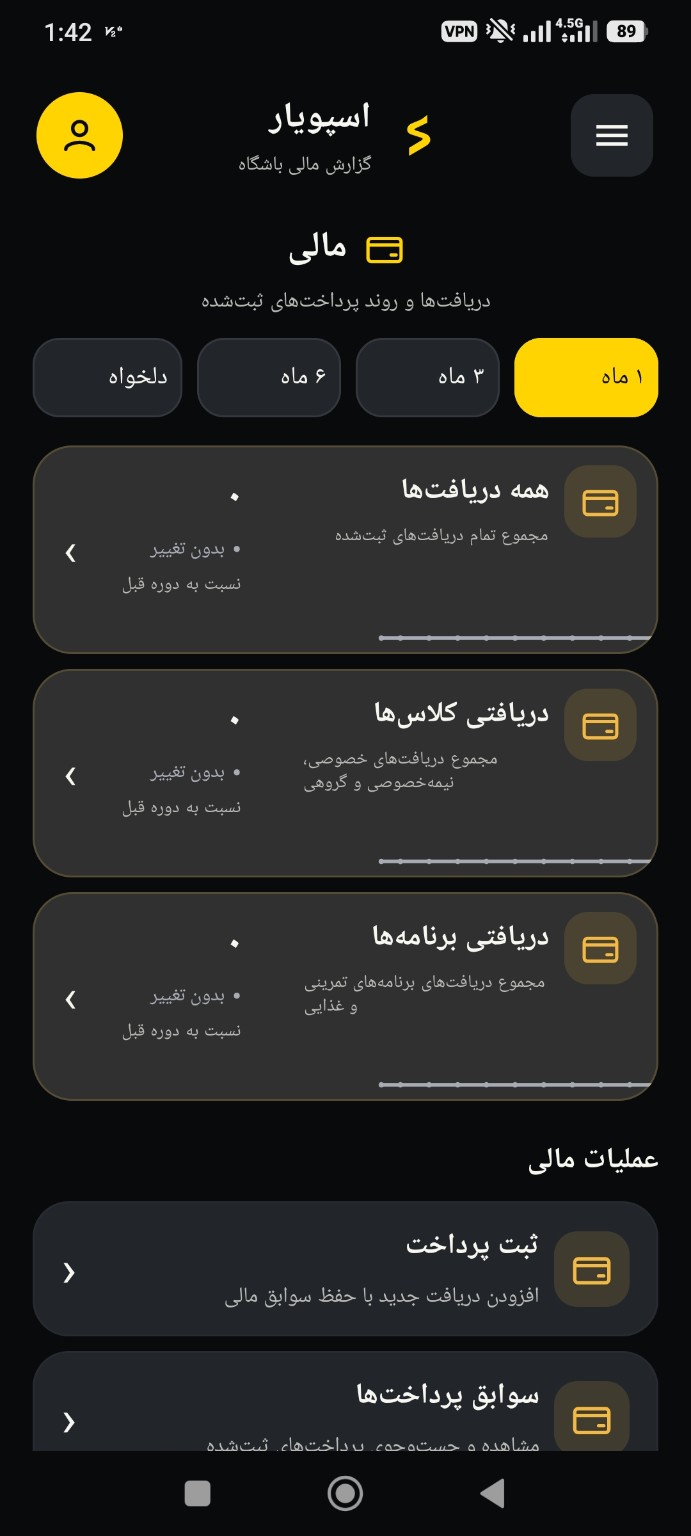 مدیریت مالی و پرداخت‌ها